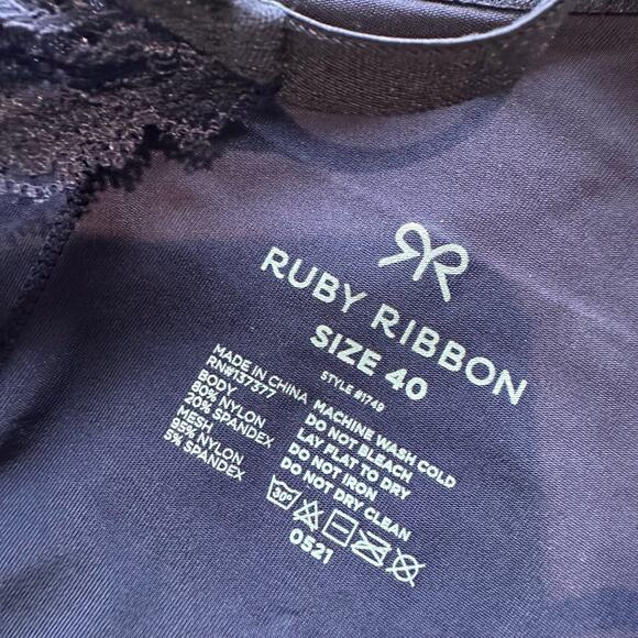 Ruby Ribbon Lace Second Skin Cami Evening Blue Style 1749 Size 40 - Picture 3 of 7